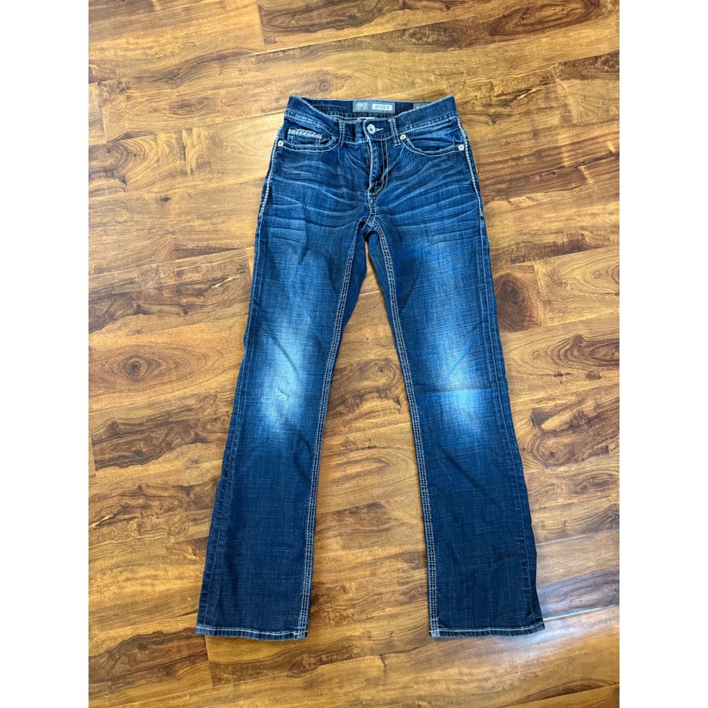 Buckle BKE Aiden Men Teen Bootcut Dark Wash Denim 26 Distressing Comfort Casual